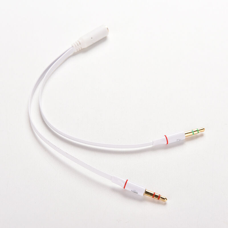 3.5mm Headphone Mic Audio Cable Female to Dual Male Converter Adapter For PC  TE