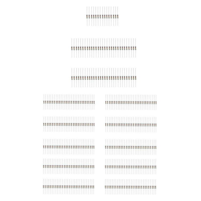 75pcs 3W 0.1-20 ohm + 300pcs 2W 0.1-750 ohm Carbon Film Resistors