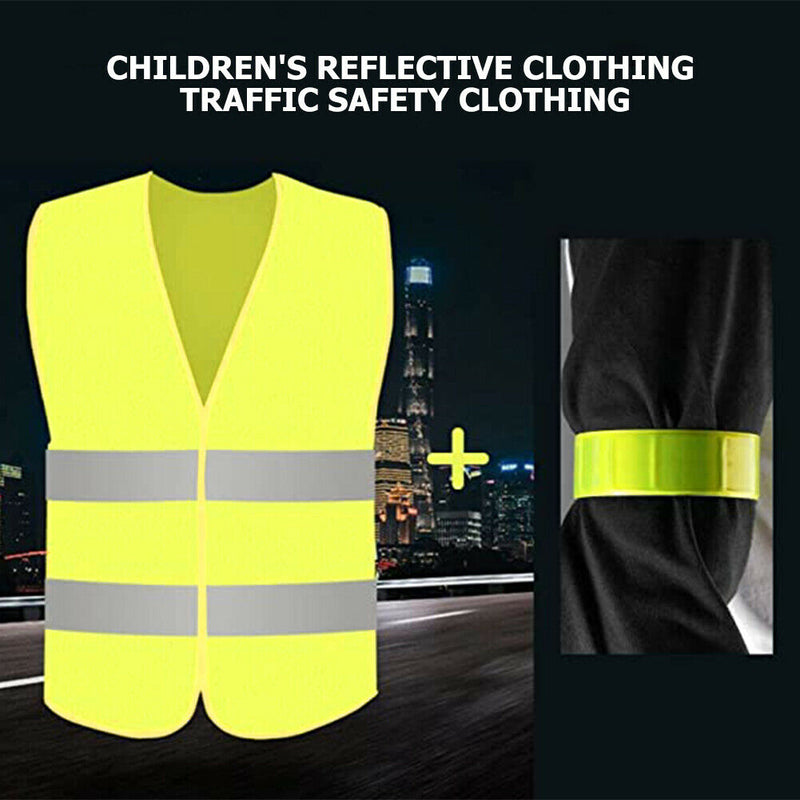 2pcs Pupil Safety Warning Vest Kids Reflective Jacket Fluorescent Waistcoat A