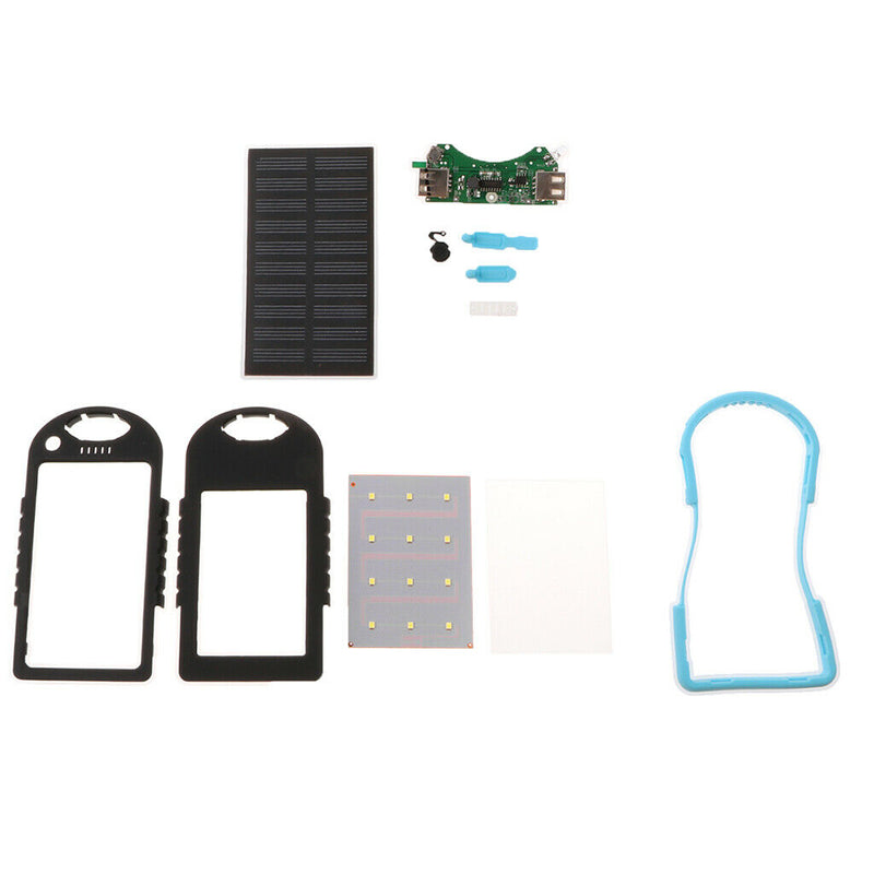 5000mah Waterproof Solar Power Bank External Battery Charger For Phone Blue