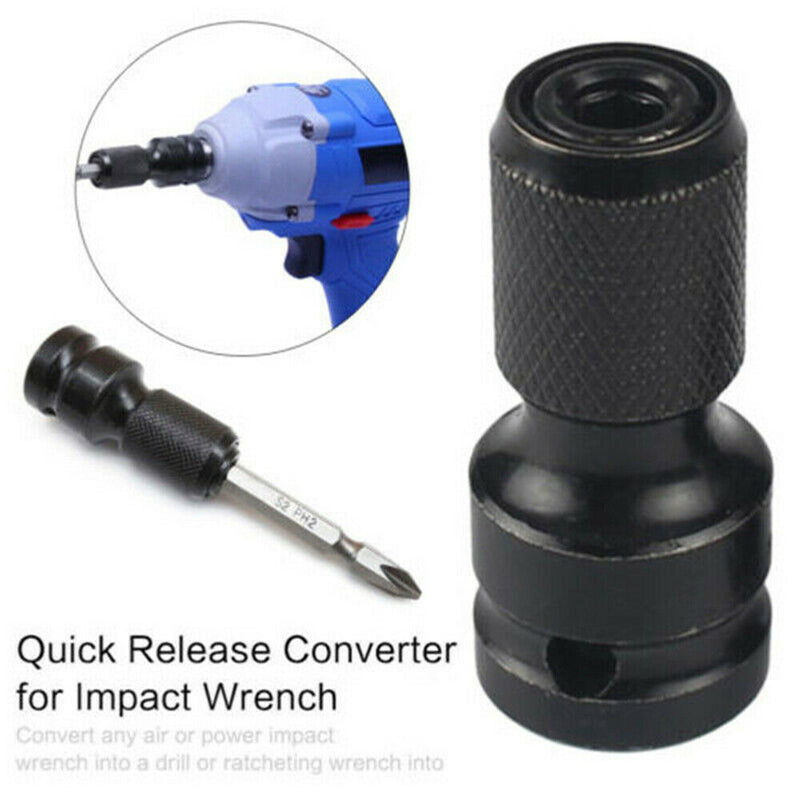 1/2'' Square to 1/4'' Adapter 1/2"Drive to1/4"Hex Shank Socket Converter 50mm TR
