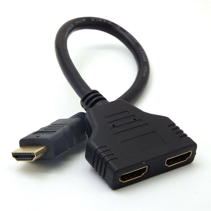 1080P 1to2 HDMI Male to Female Dual Split Out Splitter Cable Adapter Convertor