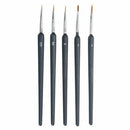 5pcs/set Fine Tip Professional Detail Paint Brush Nail Art Wooden Handle Drawing