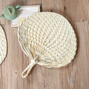 Chinese style handmade fan Natural hand weaving palm leaf fan Blades portab A2K7