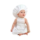 Summer Newborn Chef Photography Clothing Solid Infant Baby Photo Apron+Hat