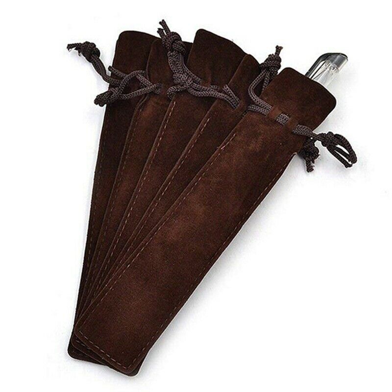 50 Pcs flannel Pen Pouch Sleeve Holder Single Pen Bag Case Pencil Bag,Black Q2R4