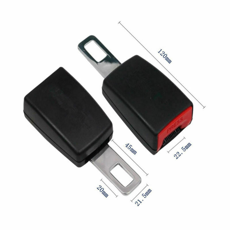 2Pcs Car Safety Seat Belt Buckle Extension Extender Clip Stopper Black Uni WBZ