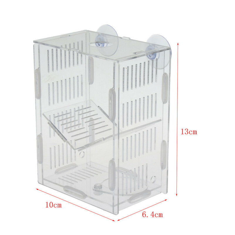 Aquarium Fish Tank Plastic Floating Isolation Divider Breeding Box Transparent