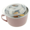 Stainless Steel Kids Noodles Bowl with Spoon for Ramen Soup Rice Snack Pink