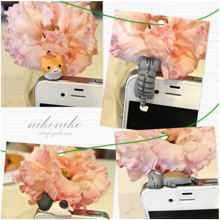1x Cat 3.5mm Anti Dust Earphone Jack Plug Stopper Cap For Mobile phone IphoneME