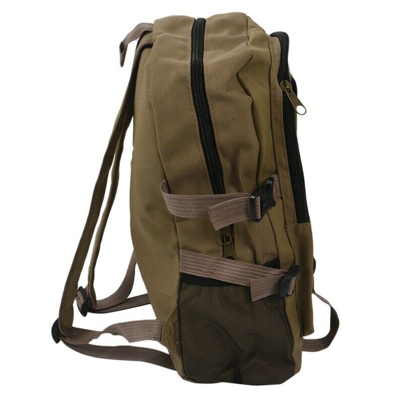 male Retro Leisure tourism canvas backpack Khaki I5V5