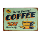2pcs 20x30cm Retro Metal Tin Sign COFFEE Wall Poster Cafe Pub Bar Home Decor