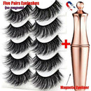 Waterproof Magnetic Eyeliner with 5 Pairs Eyelashes and Tweezer Long Lashes AU~