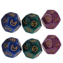 6Pcs Polyhedral D12 Acrylic Astrological Dices Constellation Divination Toys