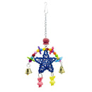 Parrot Rattan Star Shaped Chewing Toys Birds Swing Toys with Metal Bells Hanging