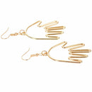 Cute Fashion Big Hollow Hand Palm Alloy Drop Earrings Unique personality je D2E9