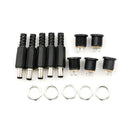 10x 5.5mm x 2.1mm Male DC Power Plug Connector Screw Lock Female Panel Socket  Z