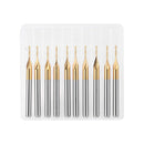 10pcs Spiral Double Edge Ball Head Drill Bit Titanium Plated Milling Cutter