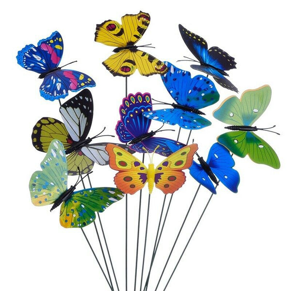 20 Pieces Garden Butterflies Stakes And 4 Pieces Dragonflies Stakes Garden