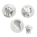 3PCS Silicone Cute Dog Mould Molds for DIY Crafts Cake Decor Mold Fondant