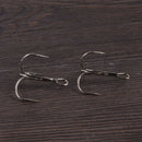 50Pcs High Carbon Steel Barb Treble Hooks Set with Box Fishhooks for Sea Lakes