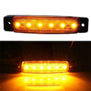 10Pcs Amber 24V 6 LED Side Marker Indicators Lights Lamp Car Truck Trailer Bus