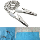 New Pro Napkin Holder Dental Lab Bib Crocodile Clip Flexible Metal Ball Chain
