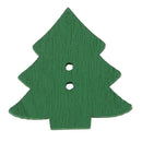 25pcs Christmas tree Shape Decor Embellishment Wooden Buttons With Two HolesF8N3