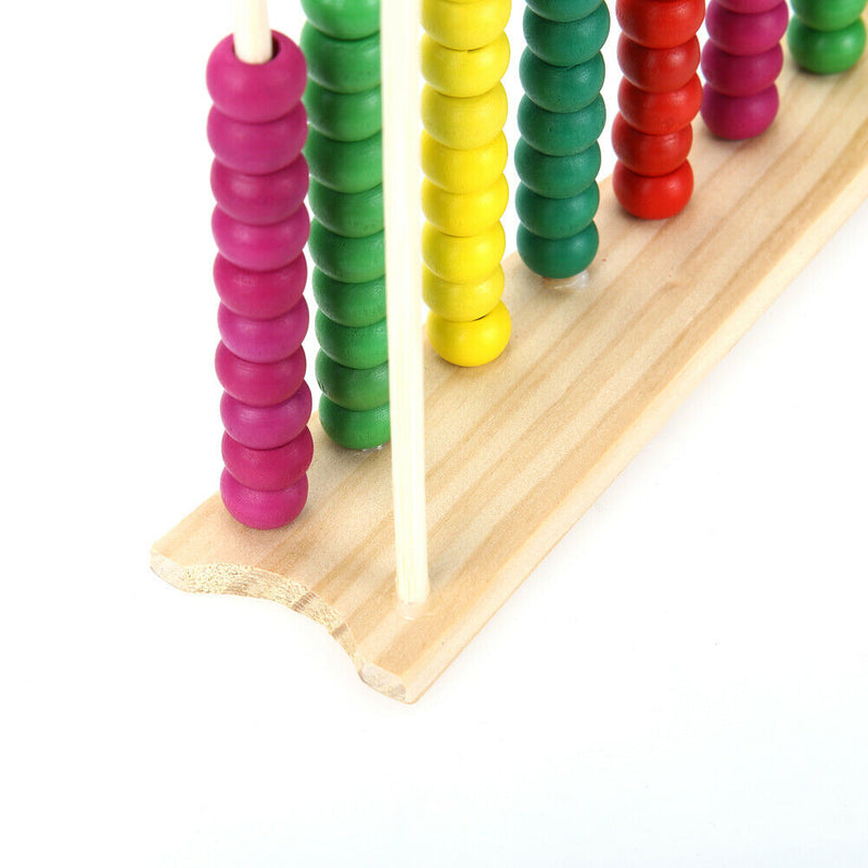 Wooden Abacus Children Counting Number Maths LearningToy(Bead Color Random)