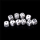 10x 16mm White Acrylic Six Sided Round Corner Opaque Dice LJ