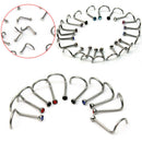 10x Stainless Steel Clear Crystal Twist Nose Ring Stud Body Bar Piercing