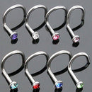 10Pcs Jewelry Rhinestone Surgical Steel Screw Nose Hoop Ring Studs Body Piercing