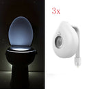 3Pcs 8-Color LED Toilet Night Light Sensor Motion Activated Seat Lamp 1W