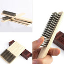 Stainless Steel Wire Cleaning Brushes Wood Handle Wire Scratch Dust Brush FGY