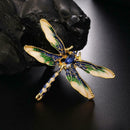 Colorful Women Dragonfly Crystal Drip Brooch Enamel Insect Lapel Pin (Blue)