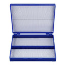 Royal Blue Plastic Rectangle Hold 100 Microslide Slide Microscope Box Y5K7