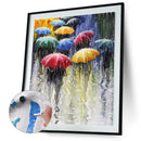 Painting By Numbers DIY Raining Street Hand Painted Canvas Oil Art Picture