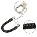 Black Stretchy Coil Spring Metal Spiral Key Chain Keyring Retractable Clip Ring