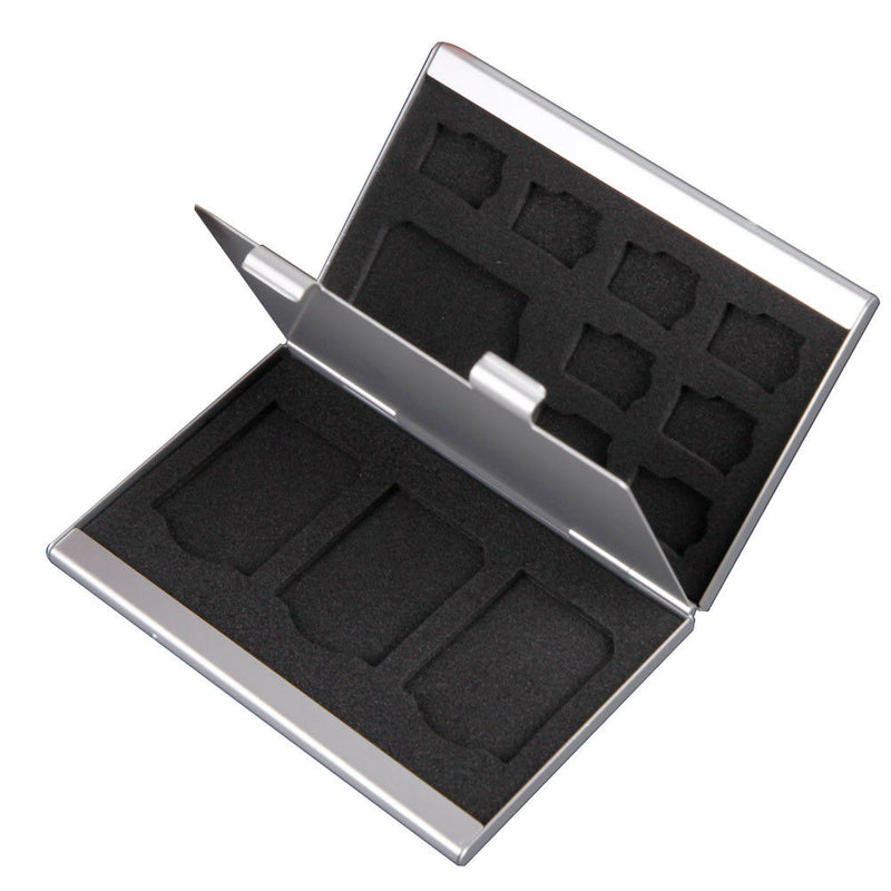 Aluminum Alloy Memory Card Storage Box Hard Case Supports Micro TF/MMC Card