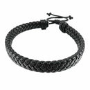 Men's Leather Bracelet Magnetic Clasp Cuff Rope Black Surfer Wrap Adjustable HOT