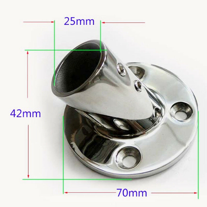 316 Marine-Grade Stainless Steel Boat Hand Rail Fitting 60 Degree Round Base for