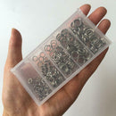 200pcs Stainless Steel Fishing Split Rings Lure Solid Ring Loop Connectors