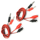 2 Pcs Alligator Clip to Banana Plug Multimeter Test Lead Black Red 1m P5O1