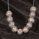 110pcs Alloy Round Crystal Beads DIY Jewelry Finding Making DIY Earrings