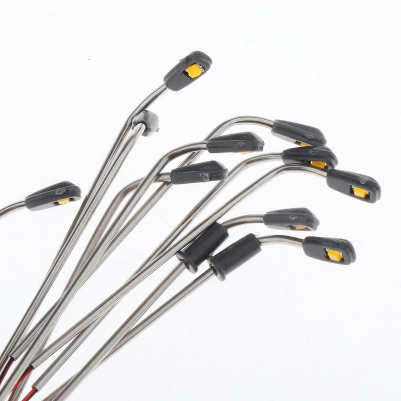 10x Train Railway LED Light Garden Landscape 3V Warm Light Lamp Post 1:300