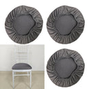 3Pcs Stretchable Dining Chair Seat Cover for Wedding Party Removable Gray