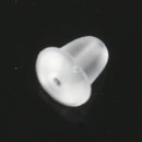 100pcs Translucent Rubber Earring Stopper Backs White 4mmx6mm D2Z4
