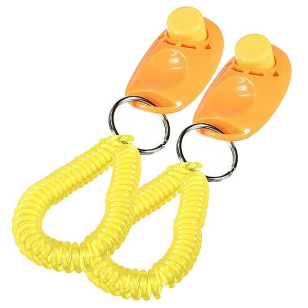2Pcs Pet Dog Cat Button Click Clicker Trainer Training Obedience Aid Wrist