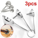 3 IN 1 Large Medium Small Stainless Steel Vinegar Wine Kitchen Funnel 14.5-17cm