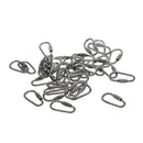 Pack Of 50 Stainless Steel Carabiner D Shape Spring Loaded Gate Small D Ring